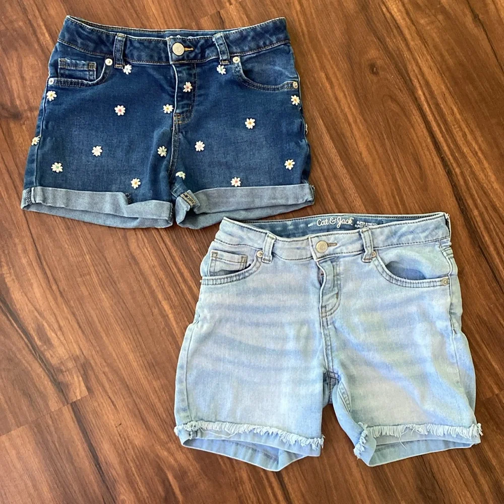 2 Pairs Cat & Jack Jean Shorts - Picture 8 of 8